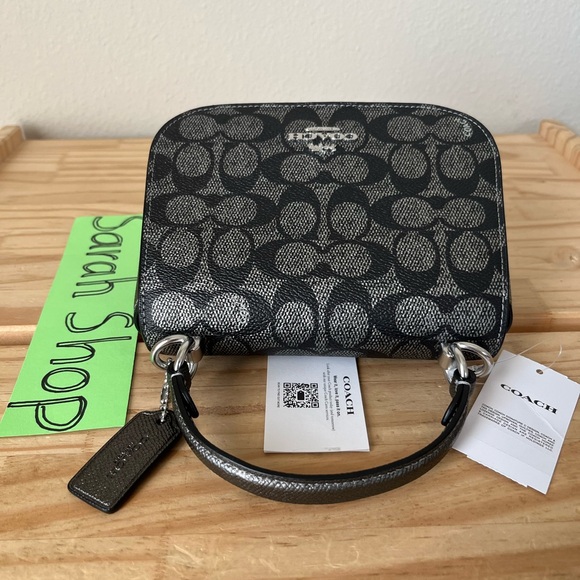 ✅Coach Lysa Top Handle Bag in Metallic Signature - Picture 6 of 15